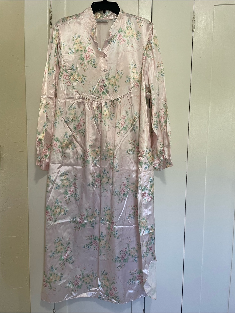 Erika Taylor intimates Floral Satin Long Nightgown - Light Pink